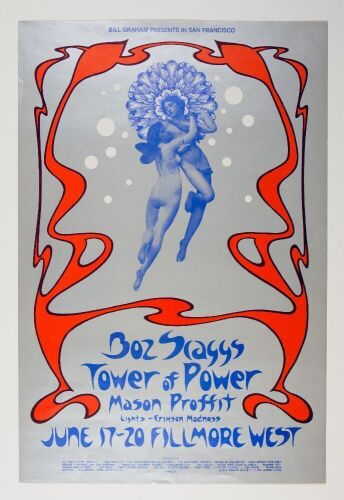 1971 BG-285 Boz Scaggs Fillmore West Poster Excellent 75