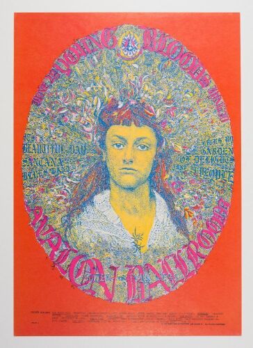 1968 FD-125 Youngbloods Santana Avalon Ballroom Poster Near Mint 83