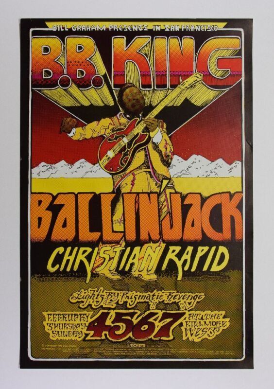 1971 BG-269 B.B. King Ballin' Jack Fillmore West Poster Near Mint 89