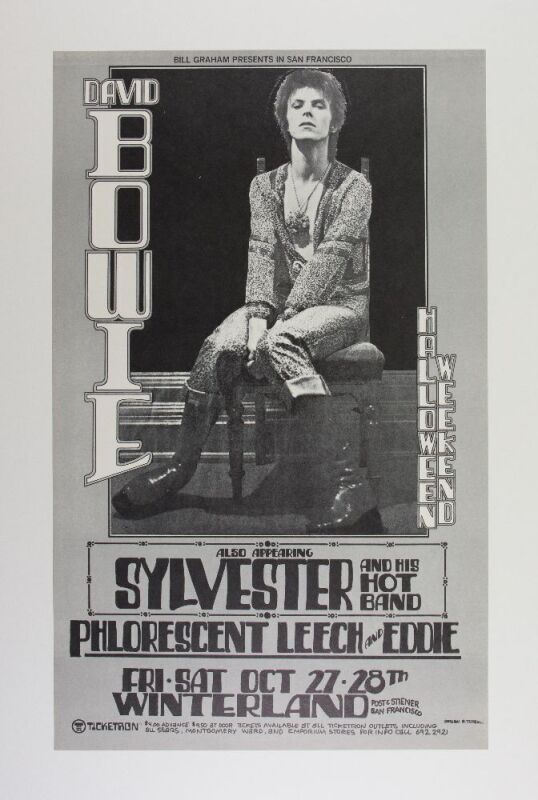 1973 David Bowie Winterland Arena Poster Near Mint 89