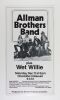 1971 Allman Brothers Band Wet Willie Charlotte Coliseum Cardboard Poster Excellent 77