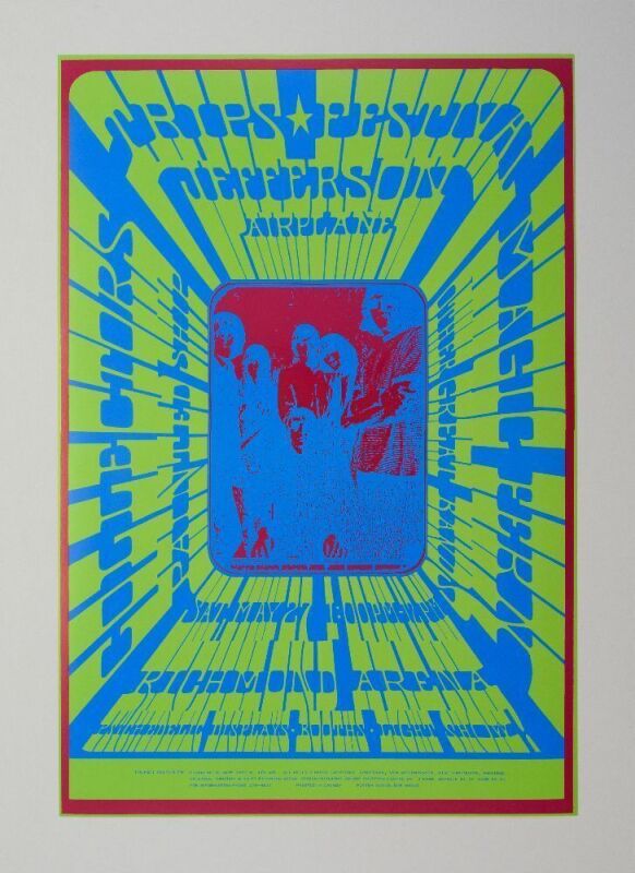 1967 Jefferson Airplane Vancouver Trips Festival Richmond Arena RP2 Poster Mint 91