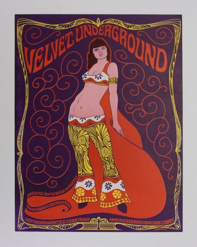 1967 Bob Schnepf Velvet Underground Boutique Poster Near Mint 89