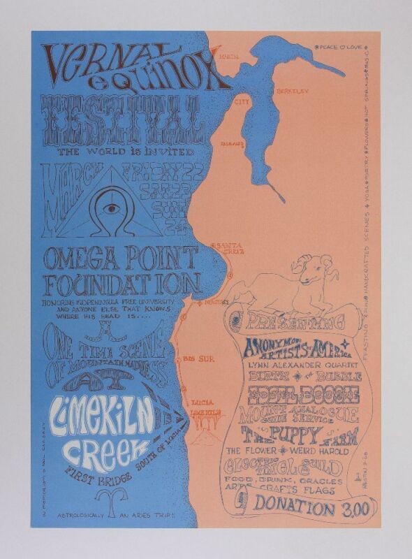 1968 Vernal Equinox Festival Limekiln Creek Poster Extra Fine 65
