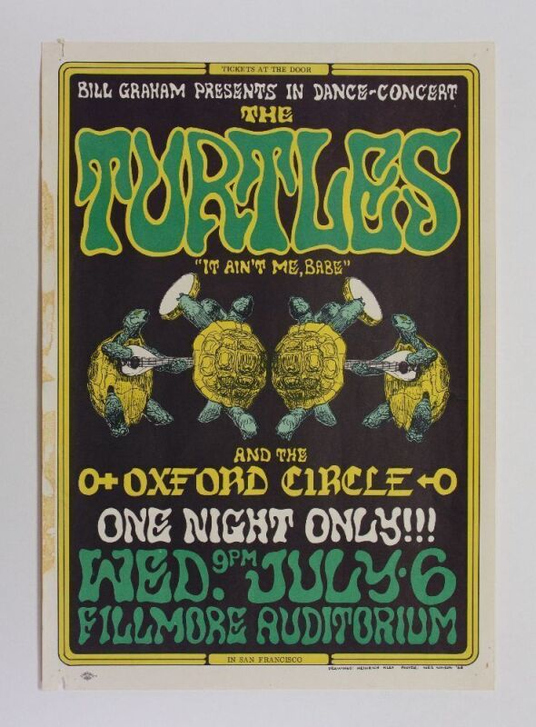 1966 BG-15 The Turtles Fillmore Auditorium Poster Extra Fine 61