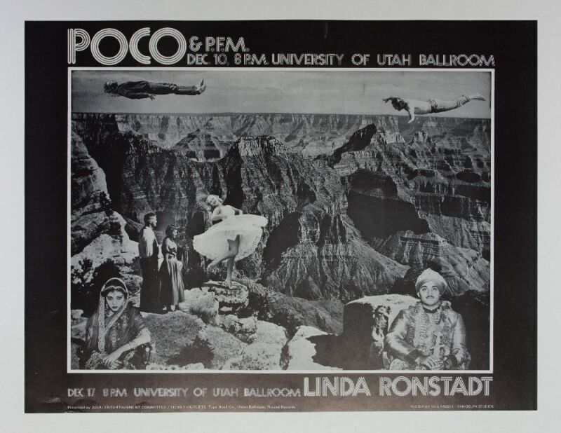 1972 Poco Linda Ronstadt University of Utah Union Ballroom Poster Extra Fine 65
