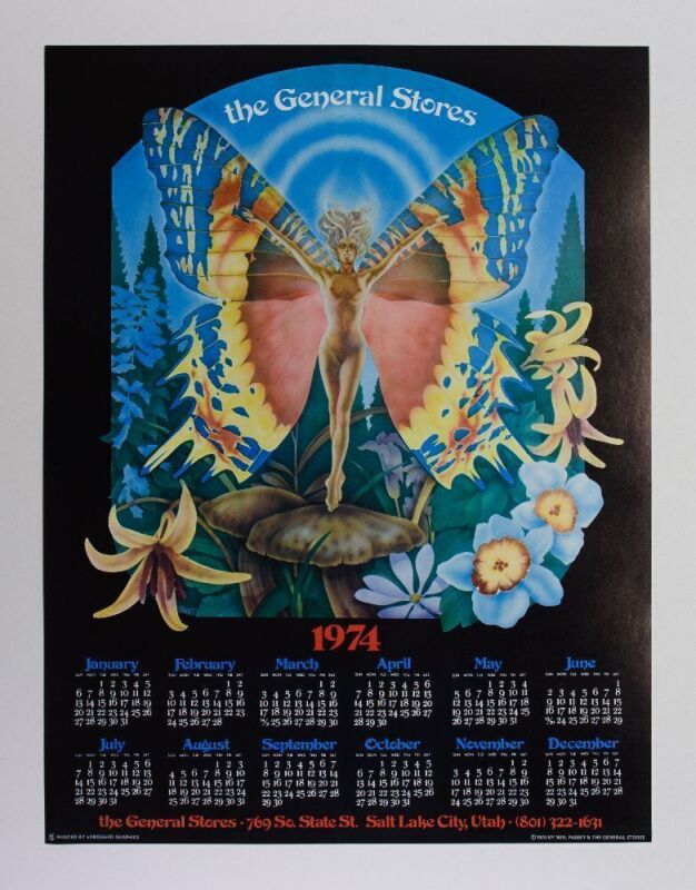 1974 Neil Passey The General Stores Calendar Poster Mint 91