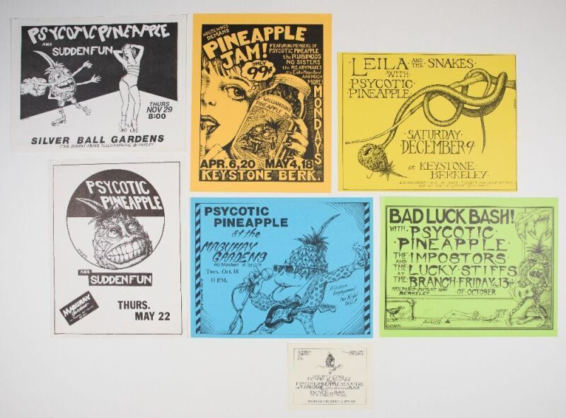 Lot of 7 John Seabury Psycotic Pineapple Punk Flyers and Handbill