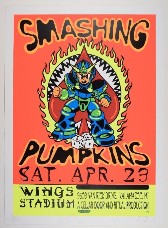 1994 Smashing Pumpkins Wings Stadium LE Signed TAZ Poster Near Mint 81