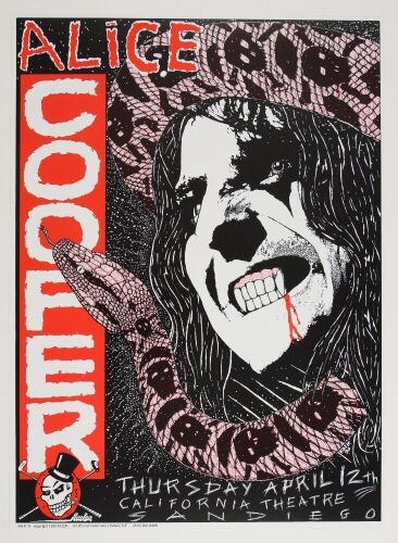 1990 Frank Kozik Alice Cooper California Theatre San Diego Poster Mint 93