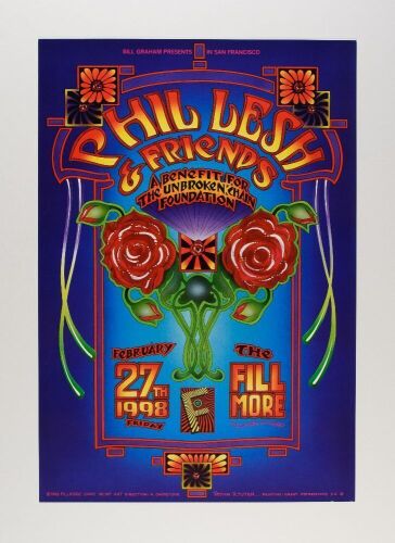 1998 NF-317 Phil Lesh & Friends Unbroken Chain Benefit The Fillmore Poster Near Mint 89