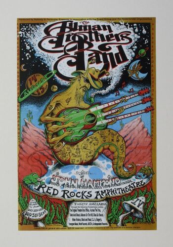 1998 EMEK Allman Brothers Band Red Rocks Poster Near Mint 89