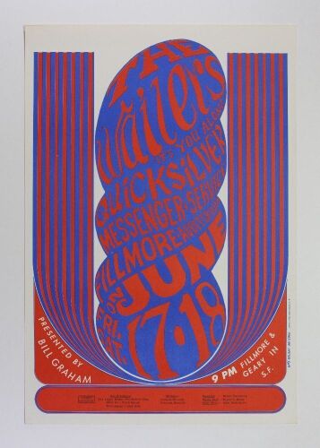 1966 BG-11 The Wailers Fillmore Auditorium RP2 Poster Near Mint 89