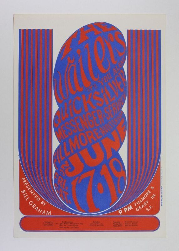 1966 BG-11 The Wailers Fillmore Auditorium RP2 Poster Near Mint 89