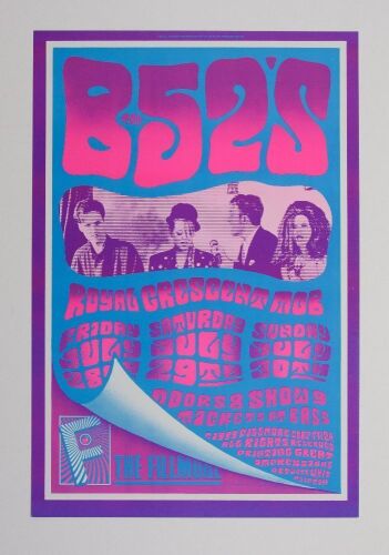 1989 B-52's Fillmore Poster Mint 91