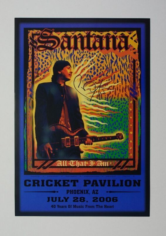 2006 Santana Cricket Pavilion Signed Poster Near Mint 87