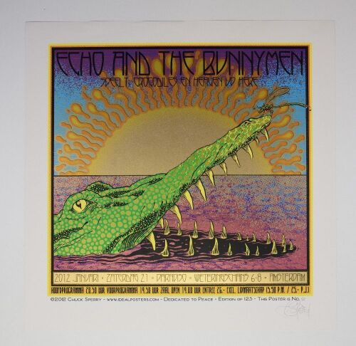 2012 Chuck Sperry Echo and the Bunnymen Paradiso Amsterdam LE Signed Sperry Poster Near Mint 85