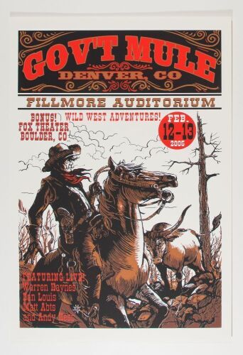 2005 Gov't Mule Fillmore Auditorium Denver Poster MINT 91