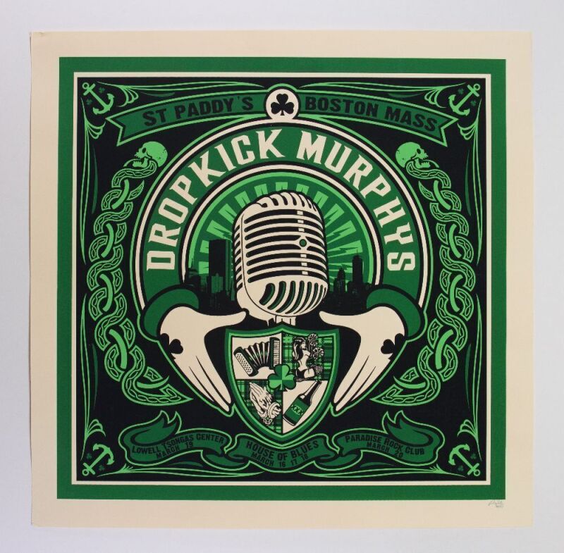 2012 Dropkick Murphys St. Paddy's Weekend Boston LE Signed MacPhee Poster Excellent 73