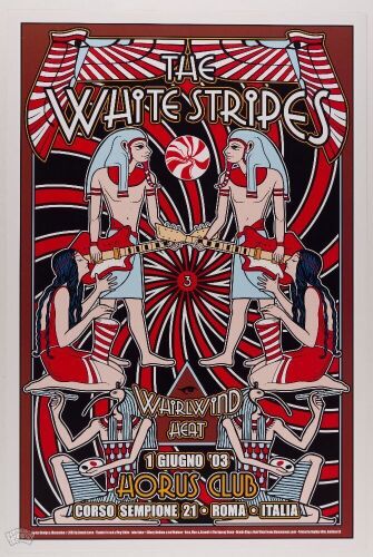 2003 The White Stripes Horus Club Rome Poster Mint 91