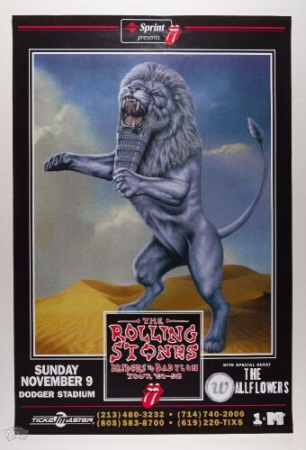 1997 Rolling Stones Dodger Stadium Poster Excellent 77