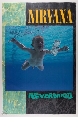 1991 Nirvana Nevermind Geffen Promotional Poster Excellent 77