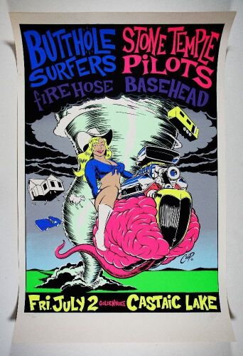 1993 Butthole Surfers Stone Temple Pilots Castaic Lake LE Signed Coop Poster Near Mint 81