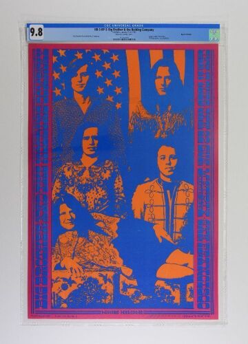 1967 NR-3 Big Brother & The Holding Company The Matrix RP3 Signed Moscoco Poster CGC 9.8