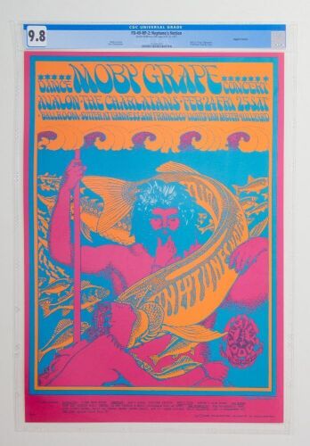 1967 FD-49 Moby Grape Avalon Ballroom RP2 Poster CGC 9.8
