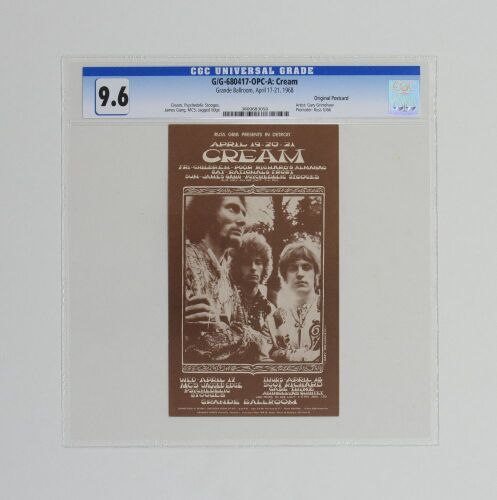 1968 G/G-680417 Cream Grande Ballroom Postcard CGC 9.6