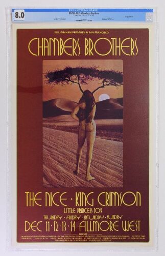 1969 BG-206 Chambers Brothers King Crimson Fillmore West Poster CGC 8.0