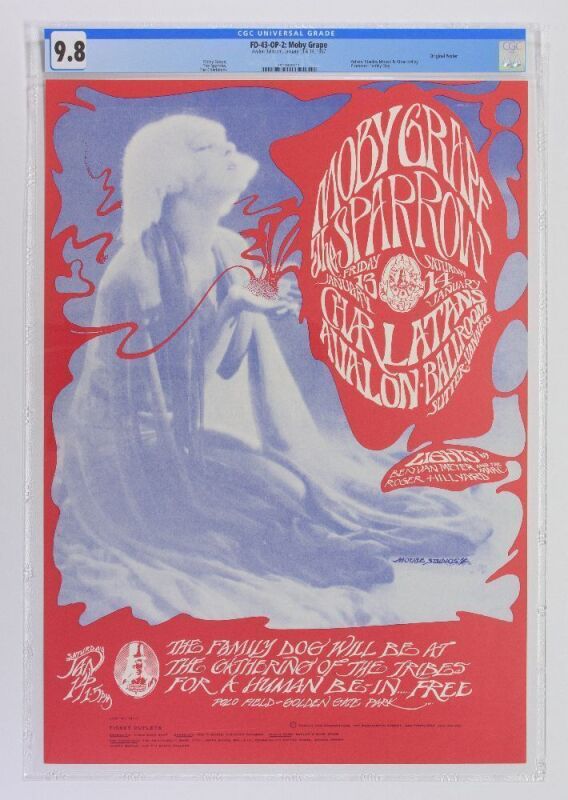 1967 FD-43 Moby Grape The Sparrow Avalon Ballroom Poster CGC 9.8