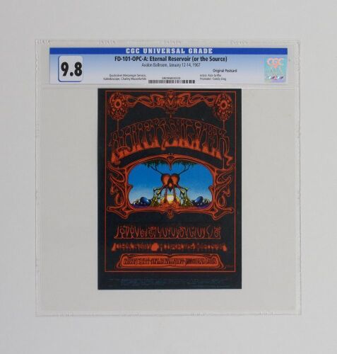 1968 FD-101 Quicksilver Messenger Service Avalon Ballroom Postcard CGC 9.8