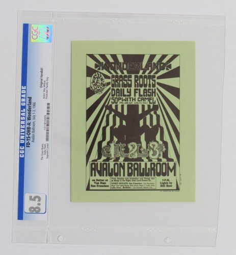 1966 FD-15 Grass Roots Daily Flash Sopwith Camel Avalon Ballroom Handbill CGC 8.5