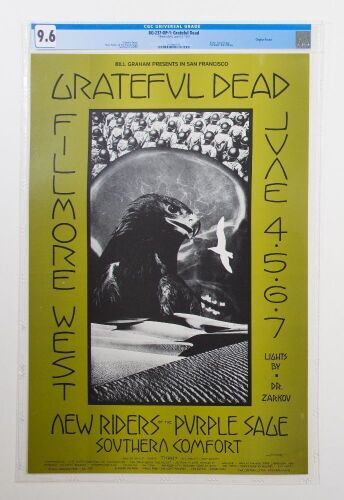 1970 BG-237 Grateful Dead New Riders Fillmore West Poster CGC 9.6