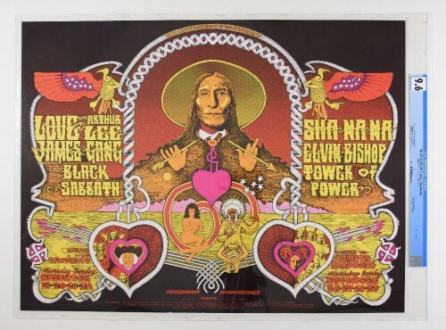 1970 BG-257 Black Sabbath Love James Gang Fillmore West Poster CGC 9.6