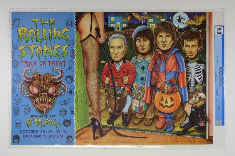 1994 BGP-100 The Rolling Stones Seal Oakland Stadium Halloween Shows Poster CGC 9.0