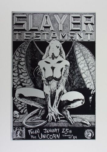 1991 Frank Kozik Slayer The Unicorn Signed Kozik Poster Mint 91