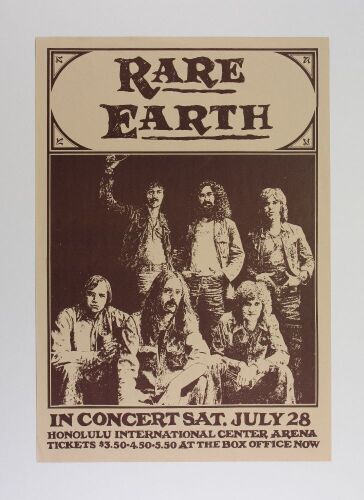 1973 Rare Earth Honolulu International Center Arena Poster Near Mint 89