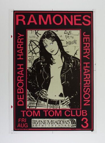 1990 Frank Kozik The Ramones Tom Tom Club Irvine Meadows Proof Poster Mint 91