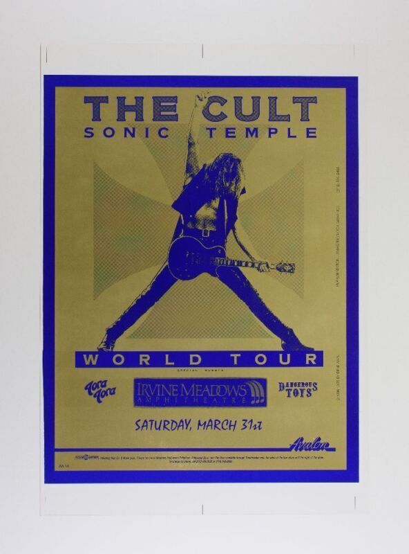 1990 The Cult Irvine Meadows Proof Poster Near Mint 89