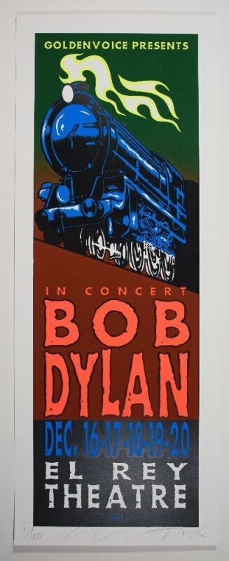 1997 Bob Dylan The El Rey Theatre Los Angeles LE Signed Taz Poster Mint 91