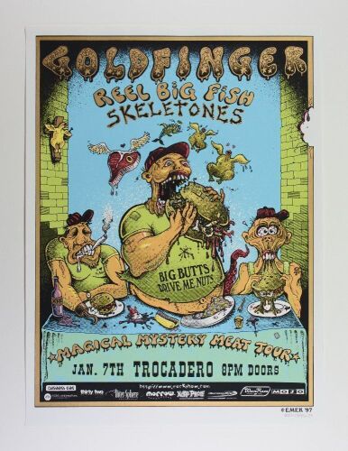 1997 EMEK Goldfinger Reel Big Fish Trocadero Signed EMEK Poster Mint 93