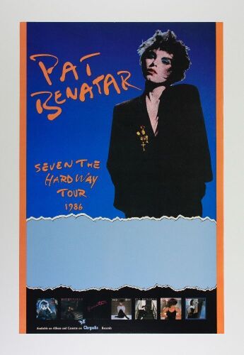 1986 Pat Benetar Seven the Hard Way Tour Blank Poster Mint 91