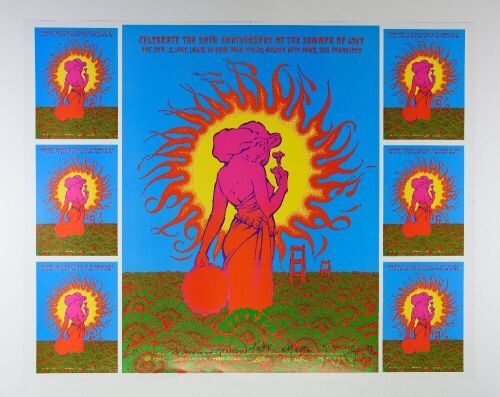 1987 The Summer of Love 20th Anniversary RP Signed Big 5 Uncut Proof Poster Mint 91