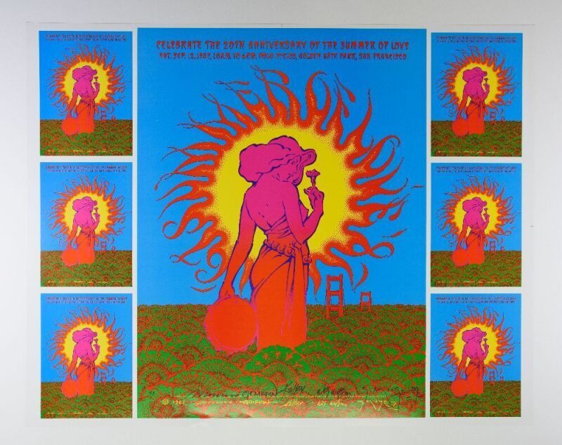 1987 The Summer of Love 20th Anniversary RP Signed Big 5 Uncut Proof Poster Mint 91