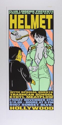 1991 Frank Kozik Helmet Club Lingerie Signed Kozik Poster Excellent 77