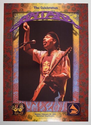 1996 Santana Grammy in the Schools Benefit Universal Amphitheatre Los Angeles Poster Near Mint 89