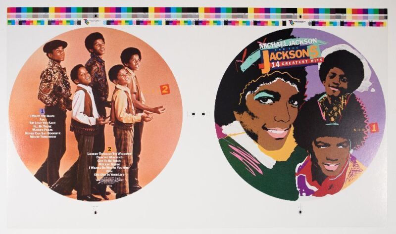 1984 Michael Jackson & The Jackson Five 14 Greatest Hits Uncut Proof Sheet LP Front & Back Sleeve Near Mint 89