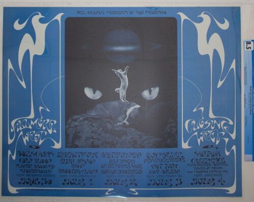 1971 BG-287 Grateful Dead Santana Hot Tuna The Closing of Fillmore West Poster CGC 8.5